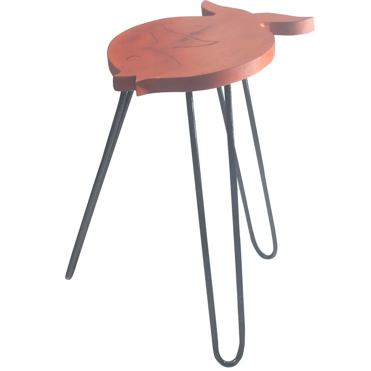 Support de plantes en bois d'albasia, forme poisson, terracotta - Ligne & Matière