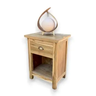 Table de chevet classique en bois recyclé - Ligne & Matière