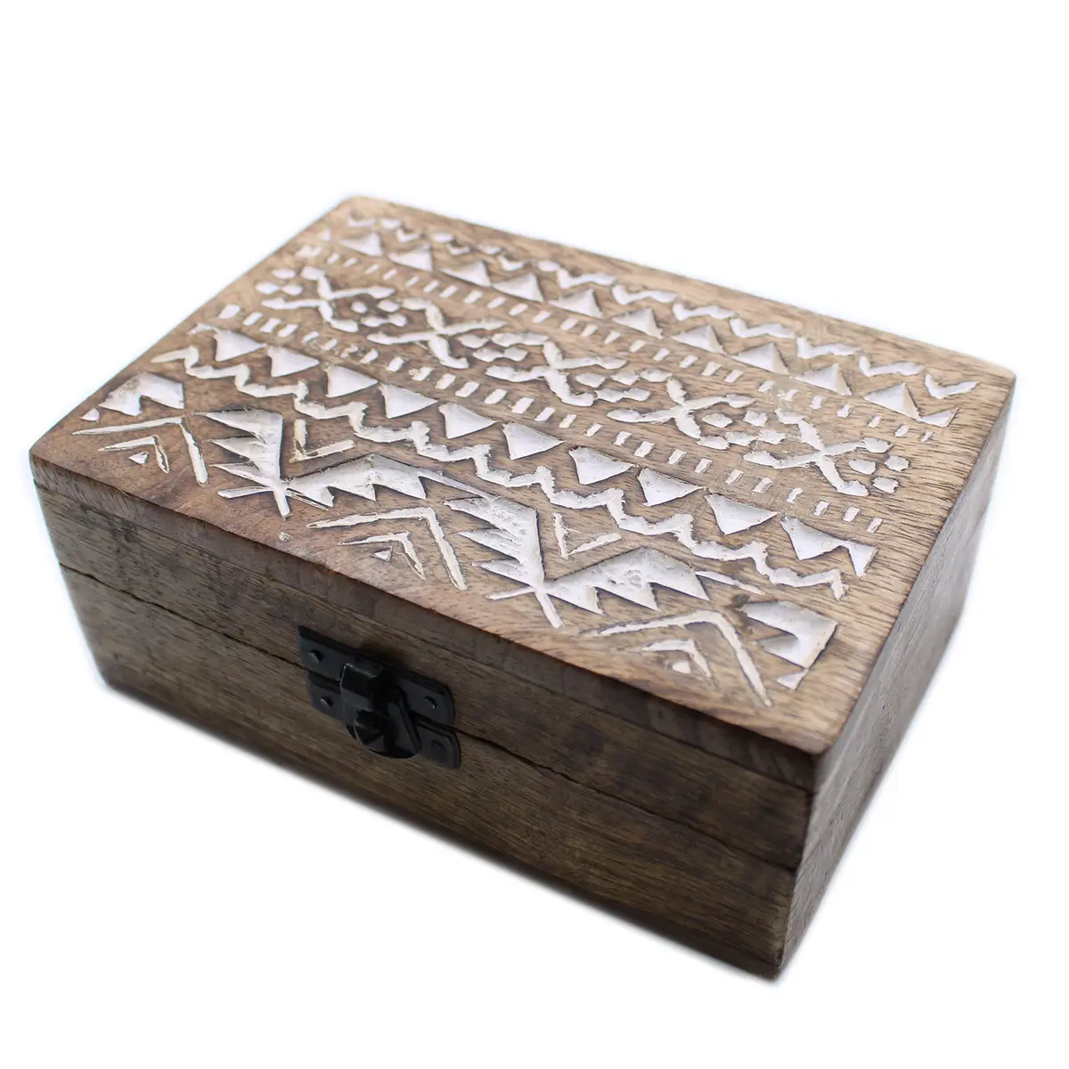 Boîte en bois blanchi — motif slave, format 6 × 4 - Photo 1