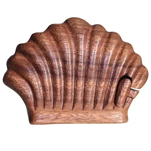 Boîte puzzle en bois, coquillage - Maison douce