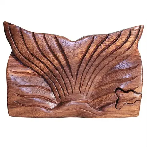 Boîte puzzle en bois, queue de baleine - Maison douce