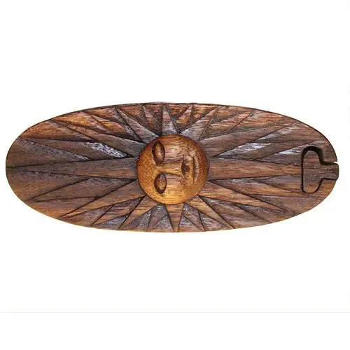 Boîte puzzle en bois, soleil - Maison douce