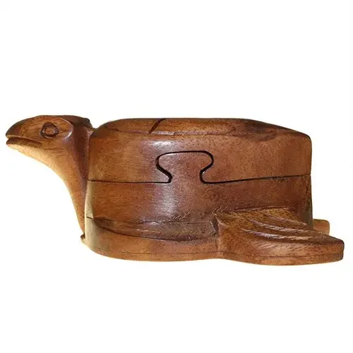Boîte puzzle en bois, tortue - Maison douce