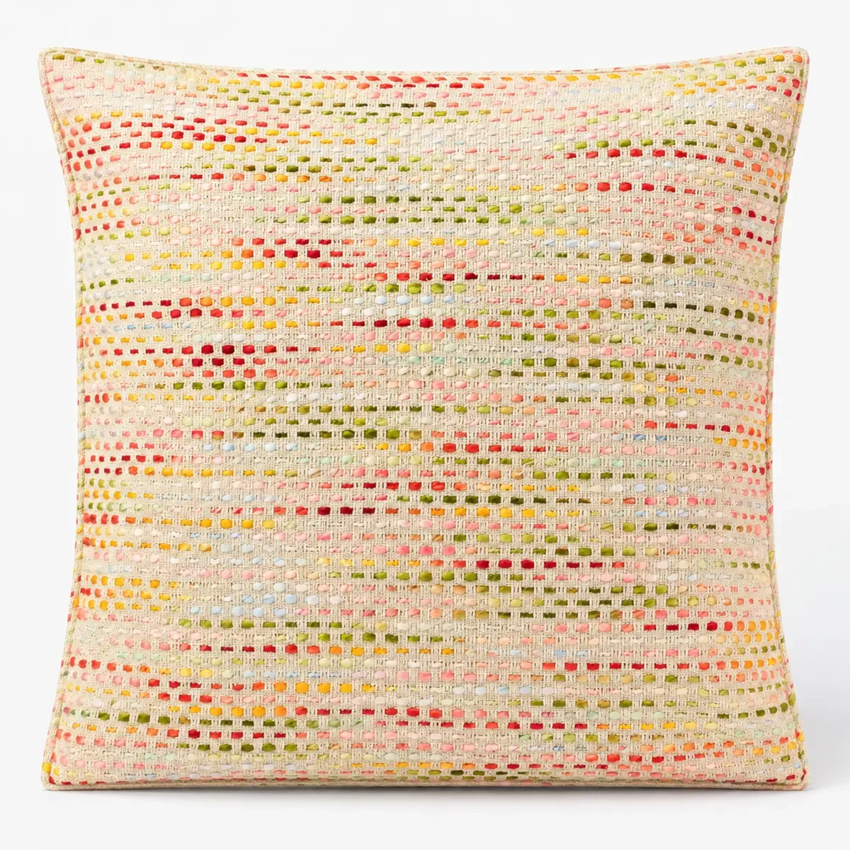 Grande housse de coussin arc-en-ciel discret, 60 × 60 cm - Maison douce