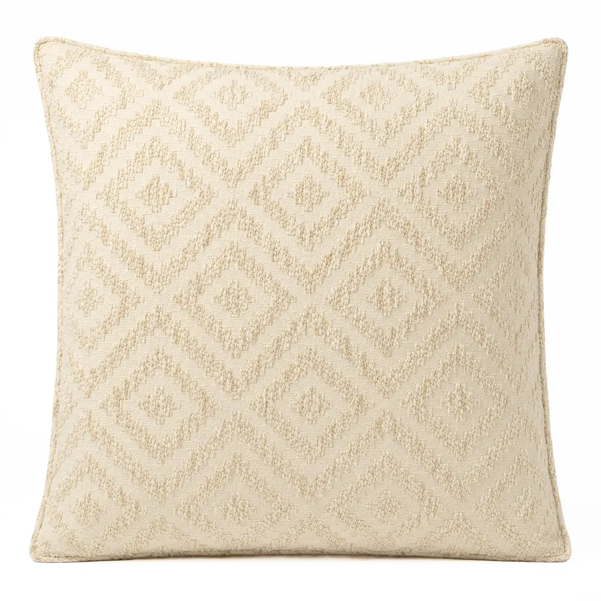 Grande housse de coussin géométrie crème, 60 × 60 cm - Maison douce