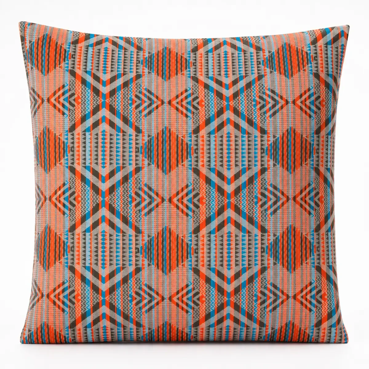 Grande housse de coussin géométrie tribale, 60 × 60 cm - Maison douce