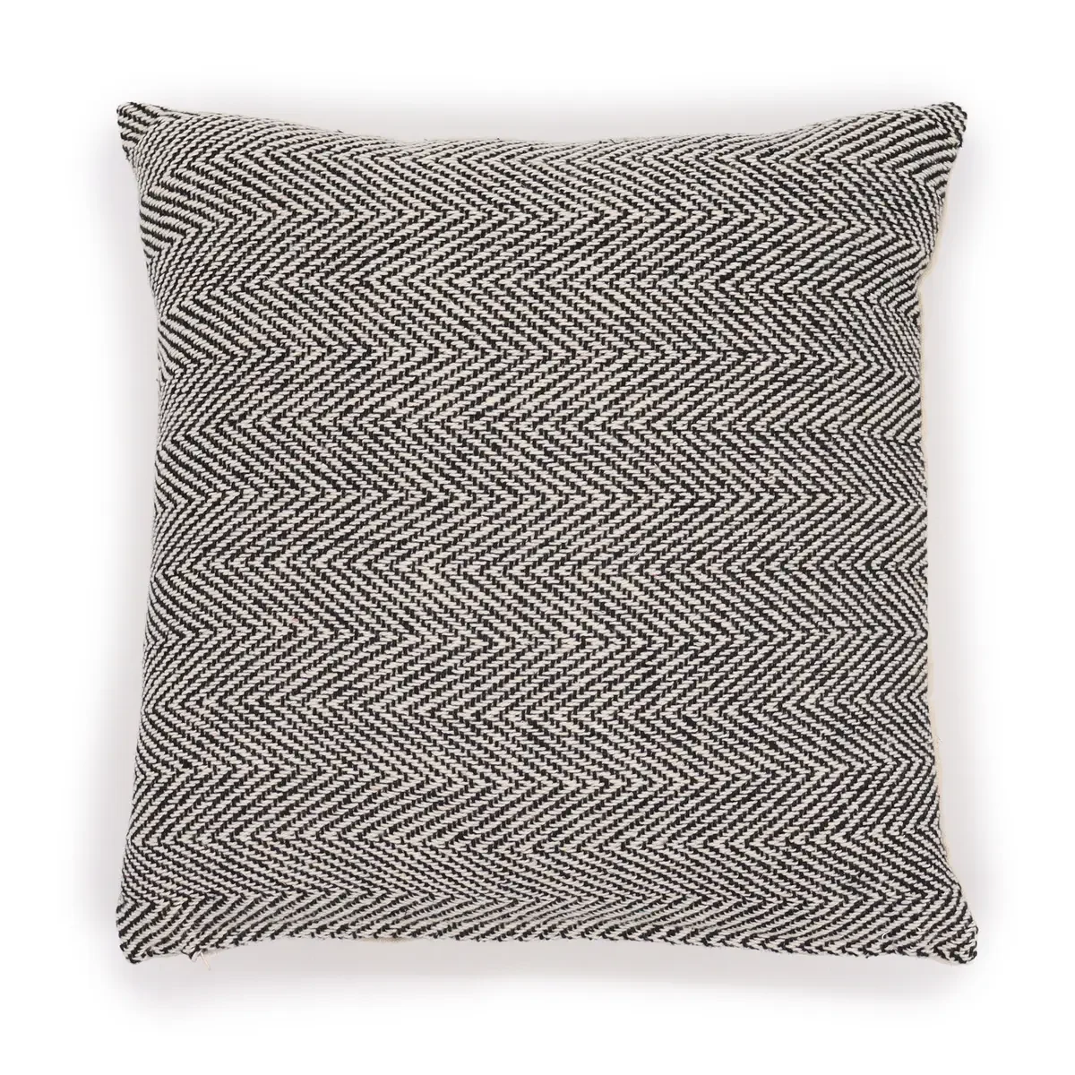 Housse de coussin en coton gris à chevrons fins, 40 × 40 cm - Maison douce