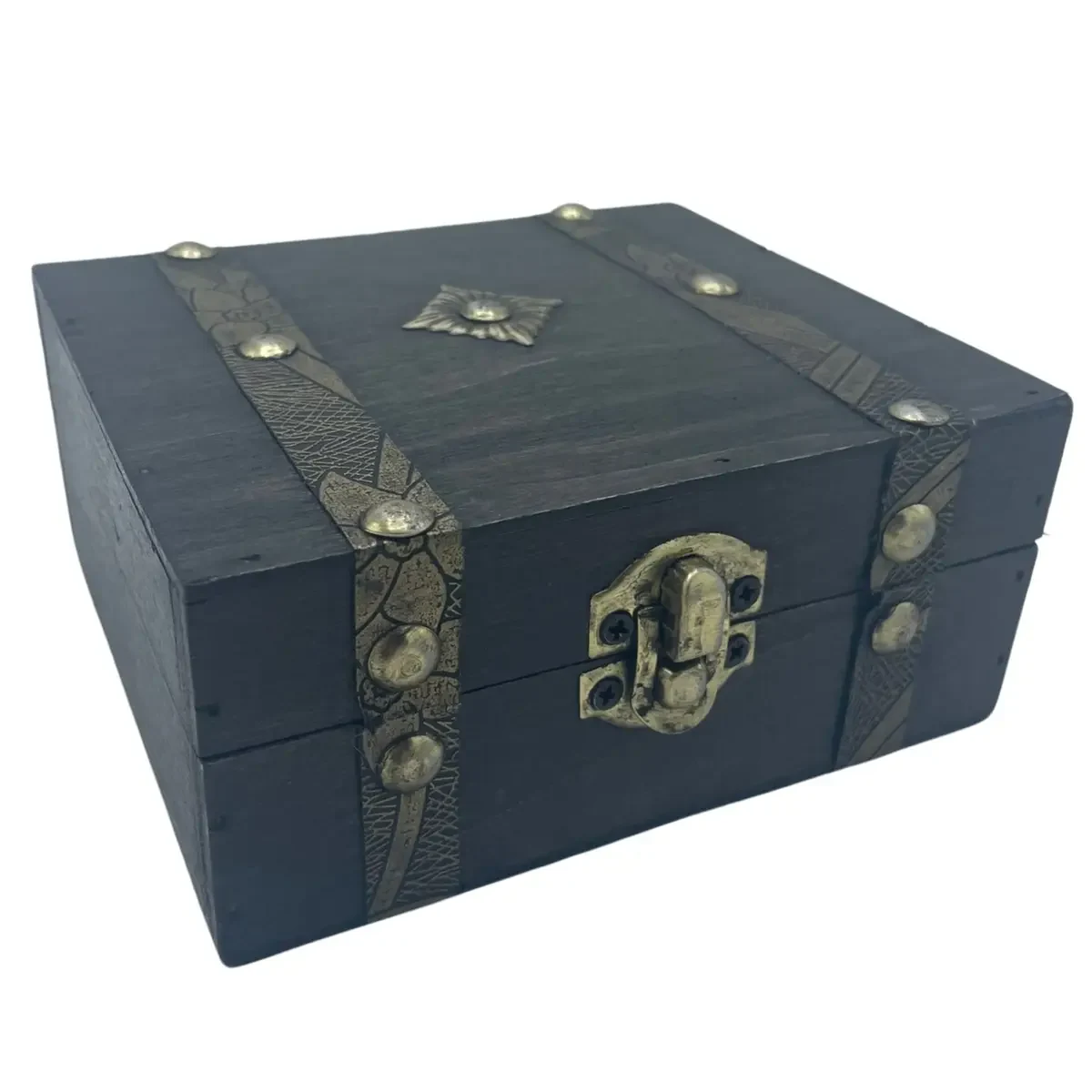 Rangement vintage, coffret carré gris - Maison douce