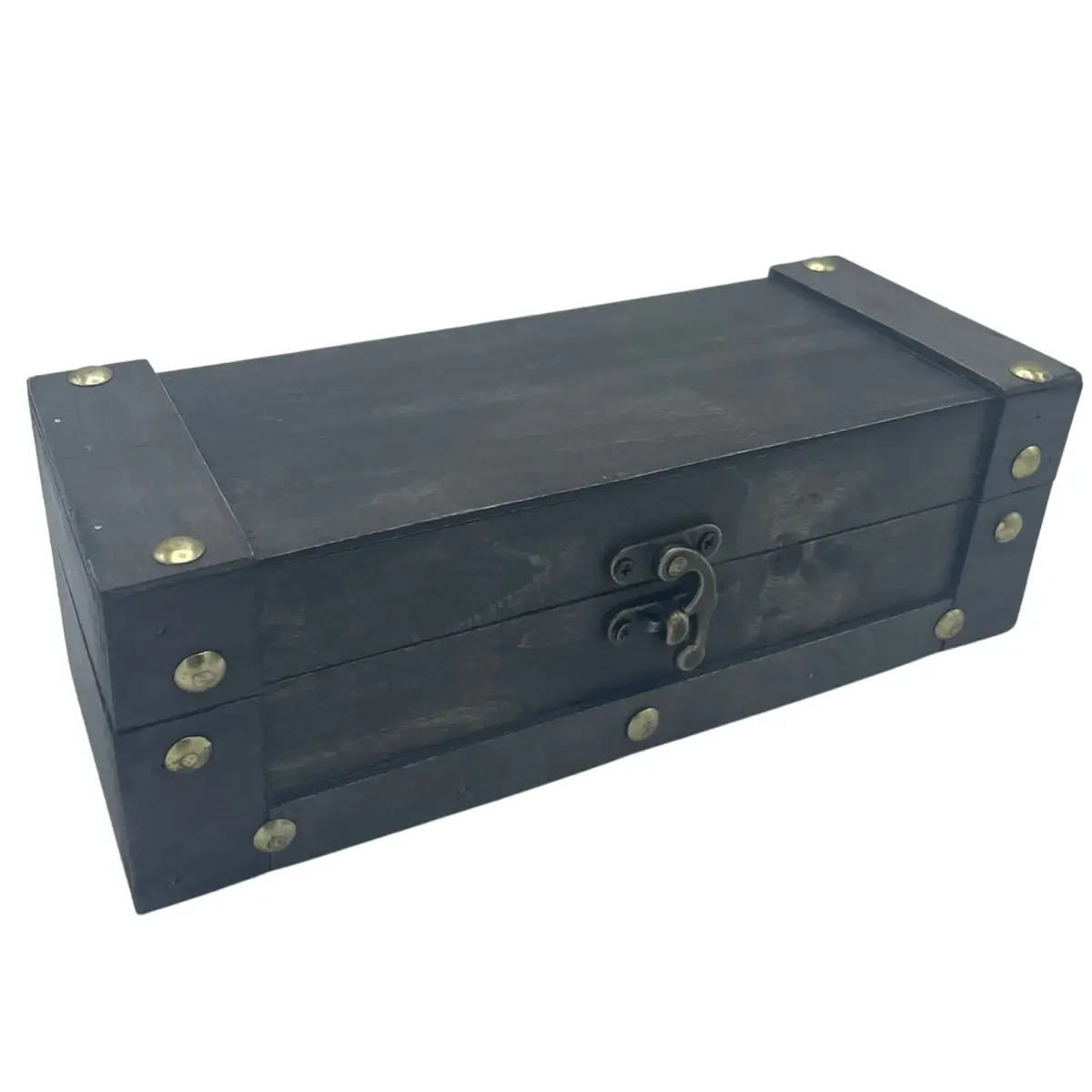 Rangement vintage, coffret long gris - Maison douce