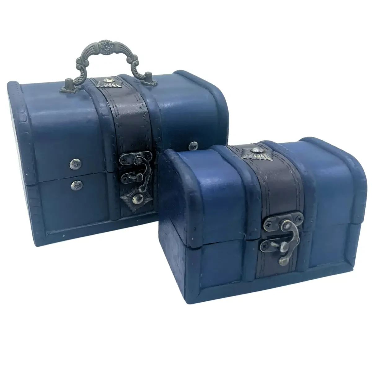 Rangement vintage, coffrets bleu canard, lot de 2 - Maison douce