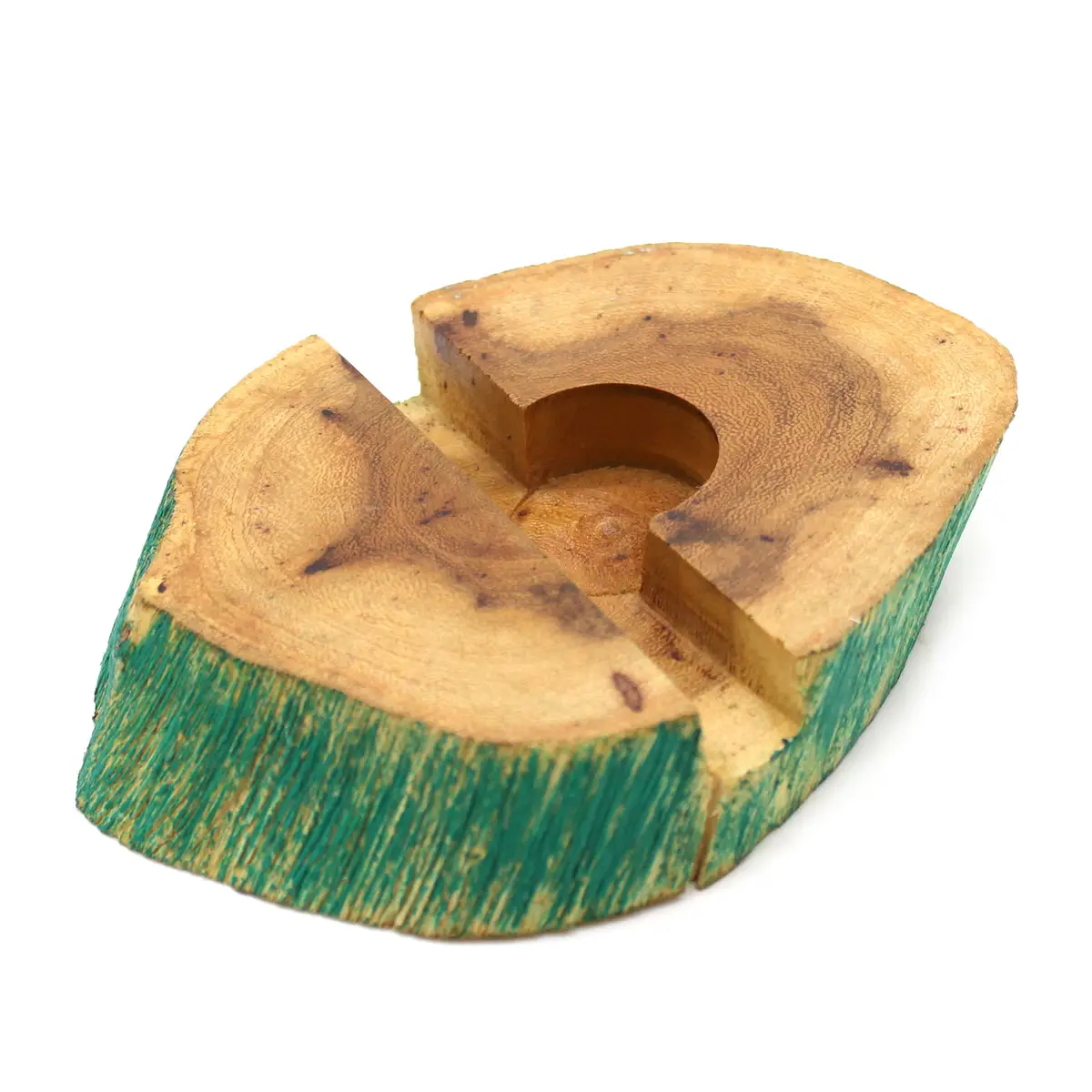 Support de téléphone en bois de gamal — Vert patiné - Photo 1