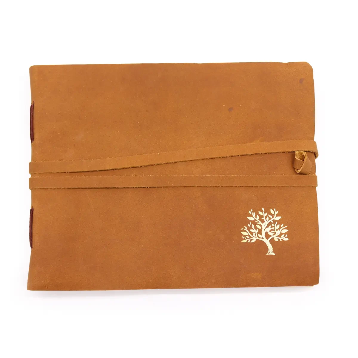 Carnet en cuir arbre doré, 18 × 23 cm - Pause Papier