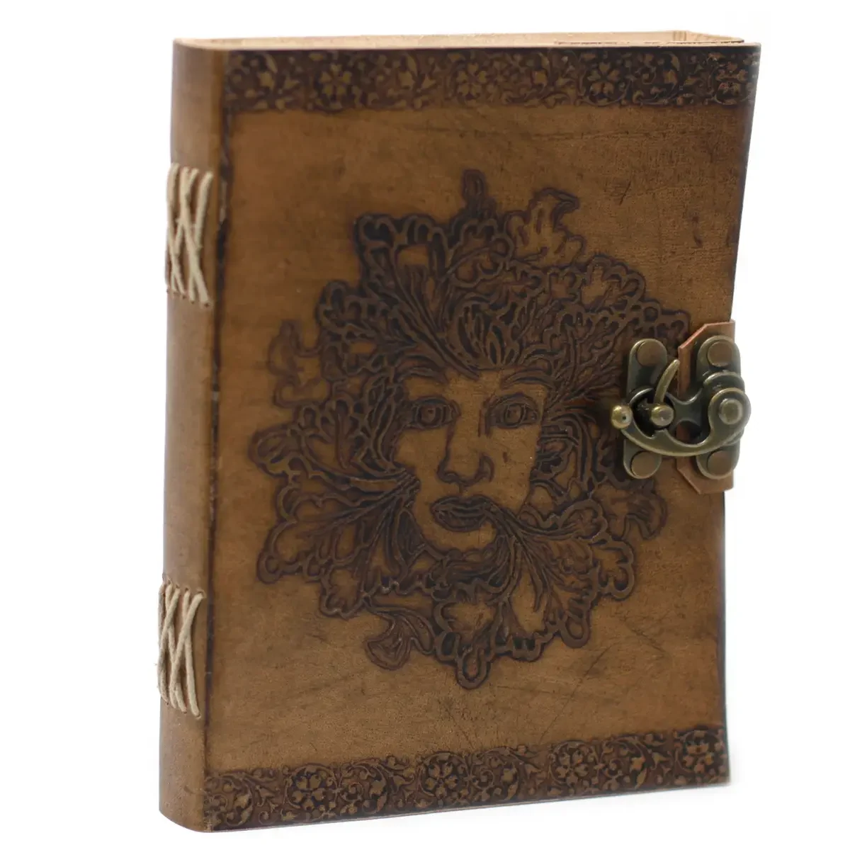 Carnet en cuir homme feuillu, 20 × 15 cm - Pause Papier