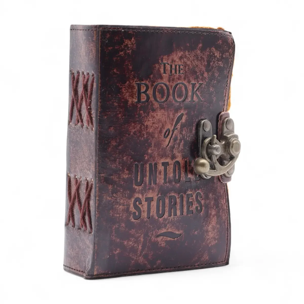 Carnet en cuir inscription Book of Untold Stories, 15 × 10 cm - Pause Papier