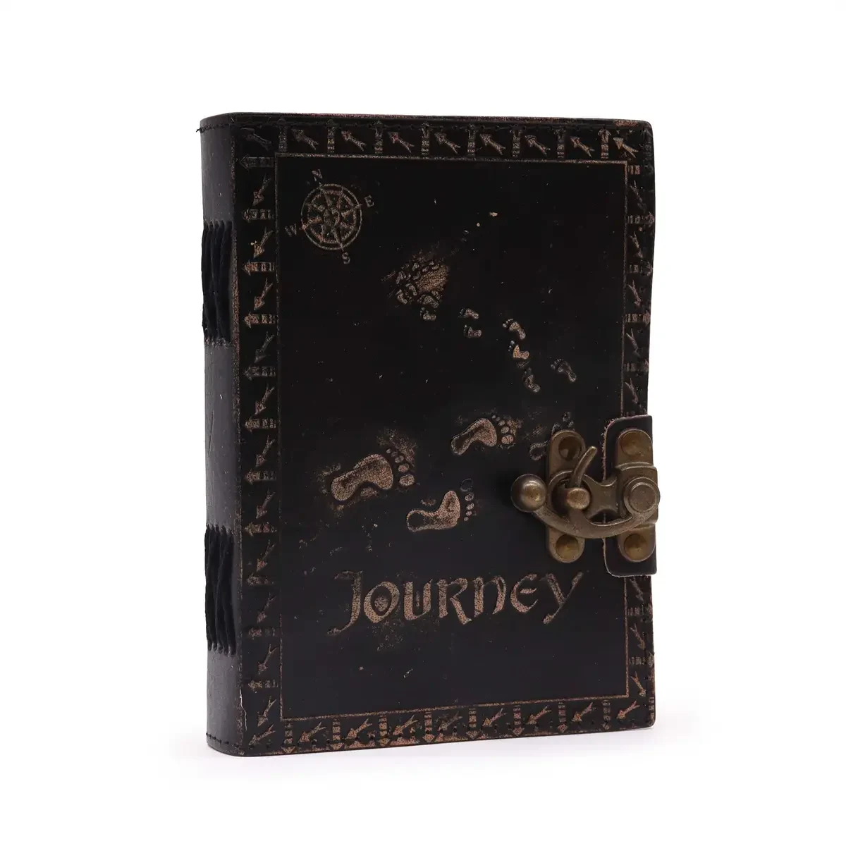 Carnet en cuir inscription Journey, 13 × 18 × 4 cm - Pause Papier