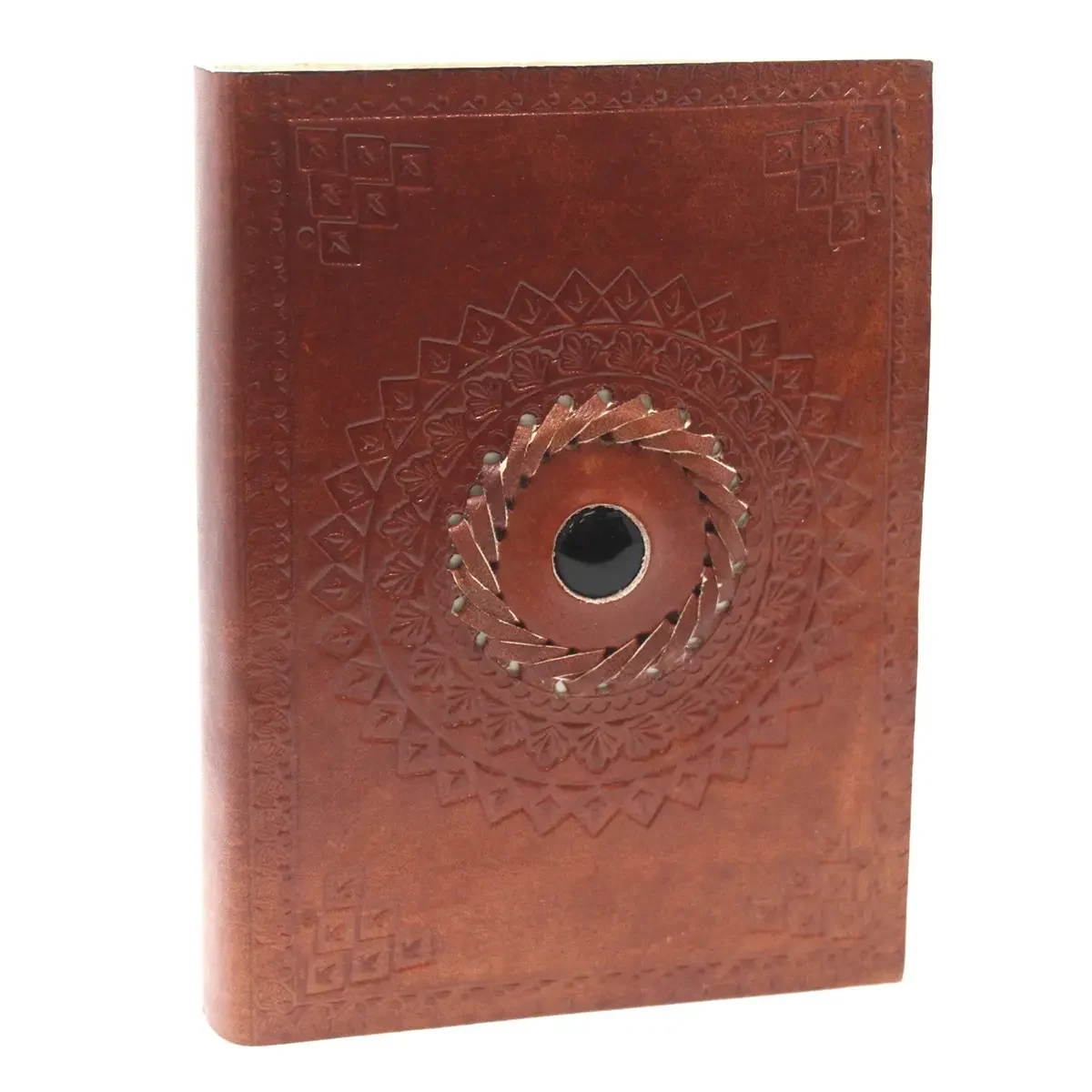 Carnet en cuir onyx noir, 17 × 12 cm - Pause Papier