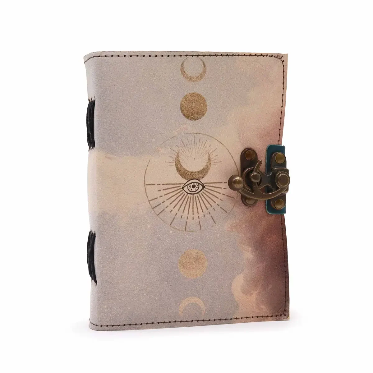 Carnet en cuir phases de lune, 13 × 18 × 4 cm - Pause Papier