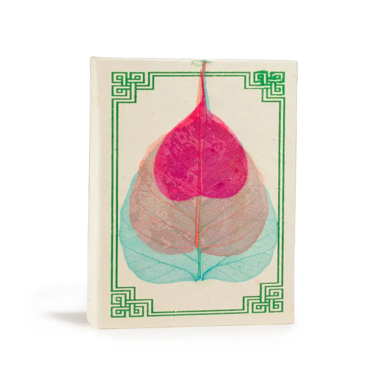 Carnet en papier lokta feuille de bodhi, motifs assortis, 15 × 12 cm - Pause Papier