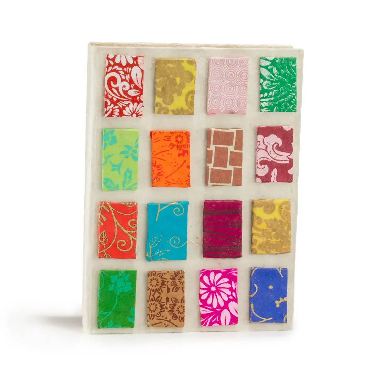 Carnet en papier lokta petits carreaux naturels, 15 × 12 cm - Pause Papier