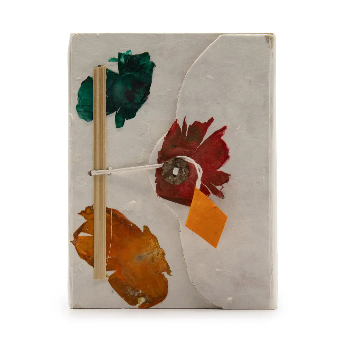 Carnet floral Lokta à fermeture bouton — 15 × 12 cm - Pause Papier