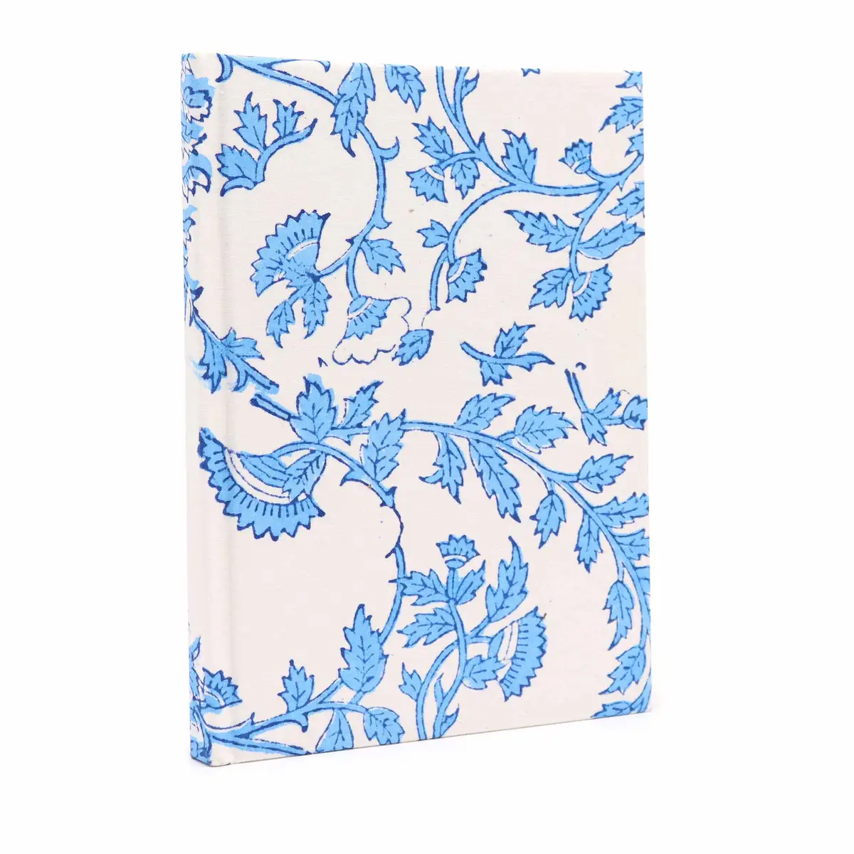 Carnet relié en coton à fleurs bleu pâle — 20 × 15 cm, 96 pages - Pause Papier