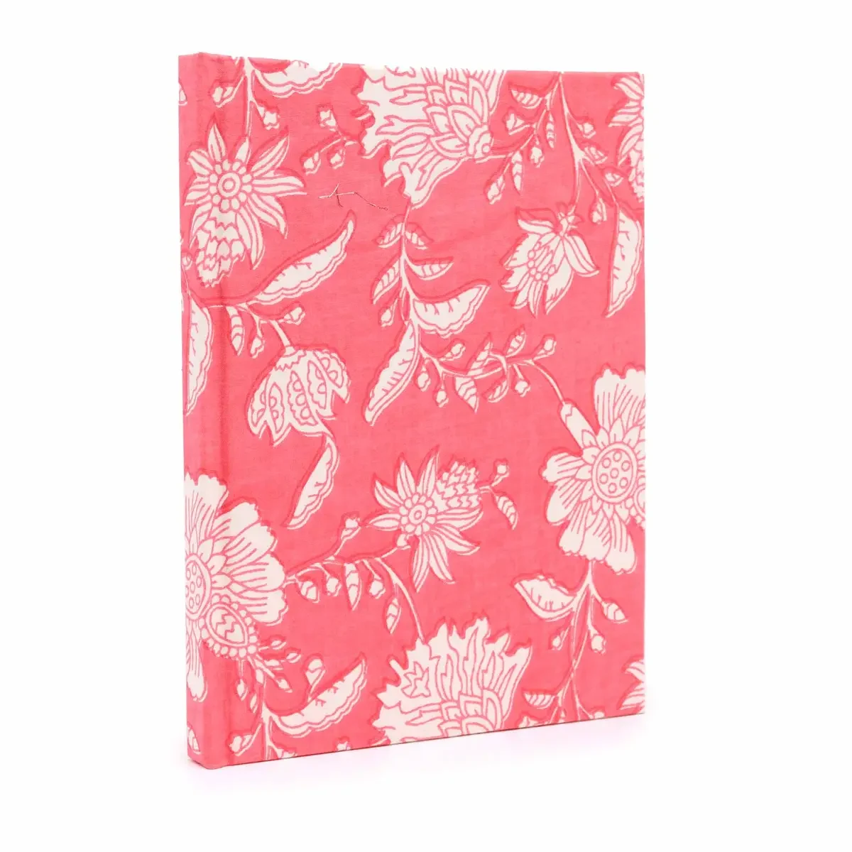 Carnet relié en coton, fleurs roses, 96 pages - Pause Papier