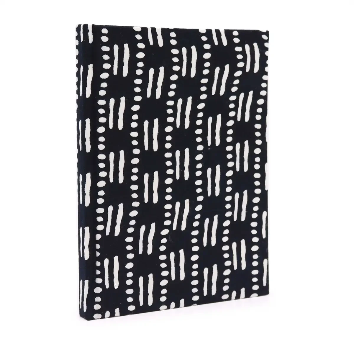 Carnet relié en coton, points et traits noirs, 96 pages - Pause Papier