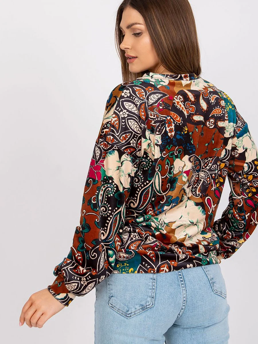 Blouse brune à motif - Italy Moda - Vestiaire Clair