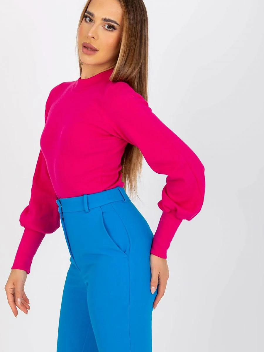 Blouse rose côtelée à poignets côtelés - Rue Paris - Vestiaire Clair