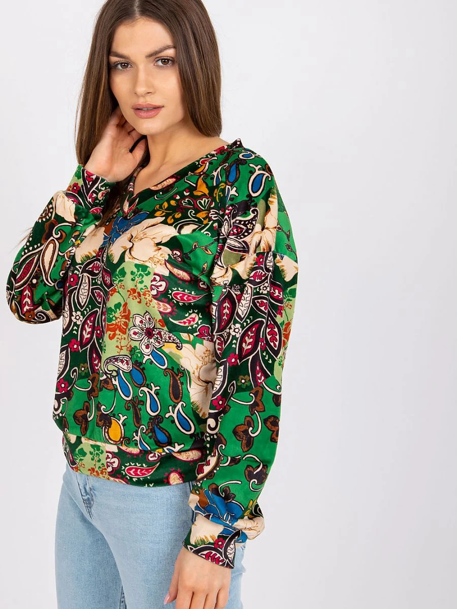 Blouse verte à motif - Italy Moda - Vestiaire Clair