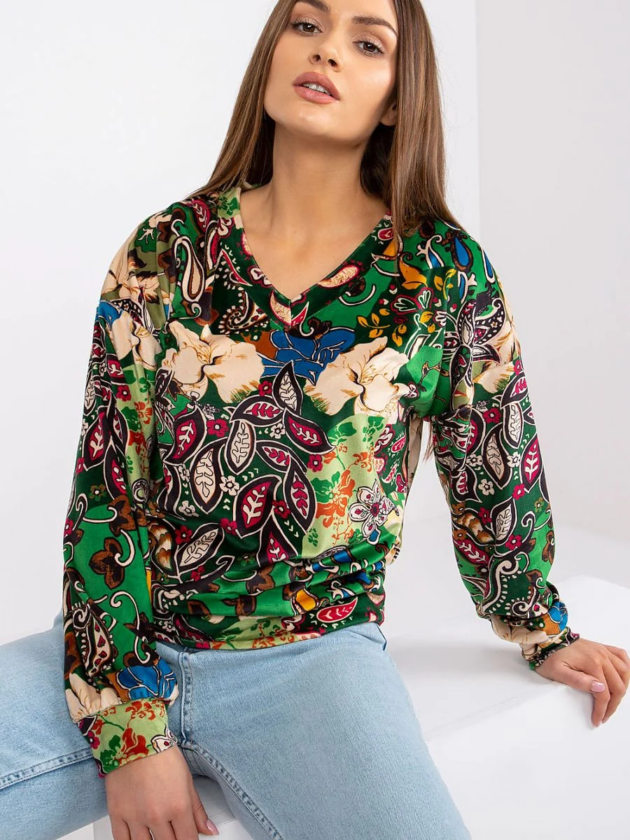 Blouse verte à motif - Italy Moda - Vestiaire Clair