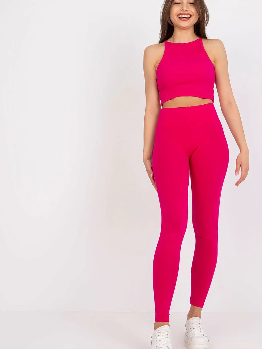 Legging rose à ceinture large - Rue Paris - Vestiaire Clair