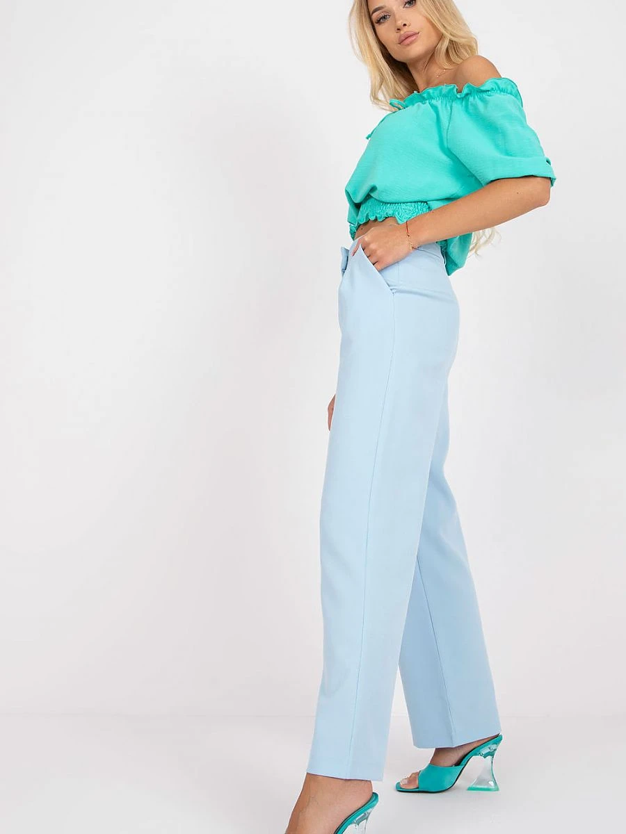 Pantalon bleu à jambes larges — Rue Paris - Photo 2
