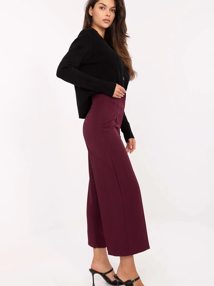Pantalon culotte rouge à taille haute - Rue Paris - Vestiaire Clair