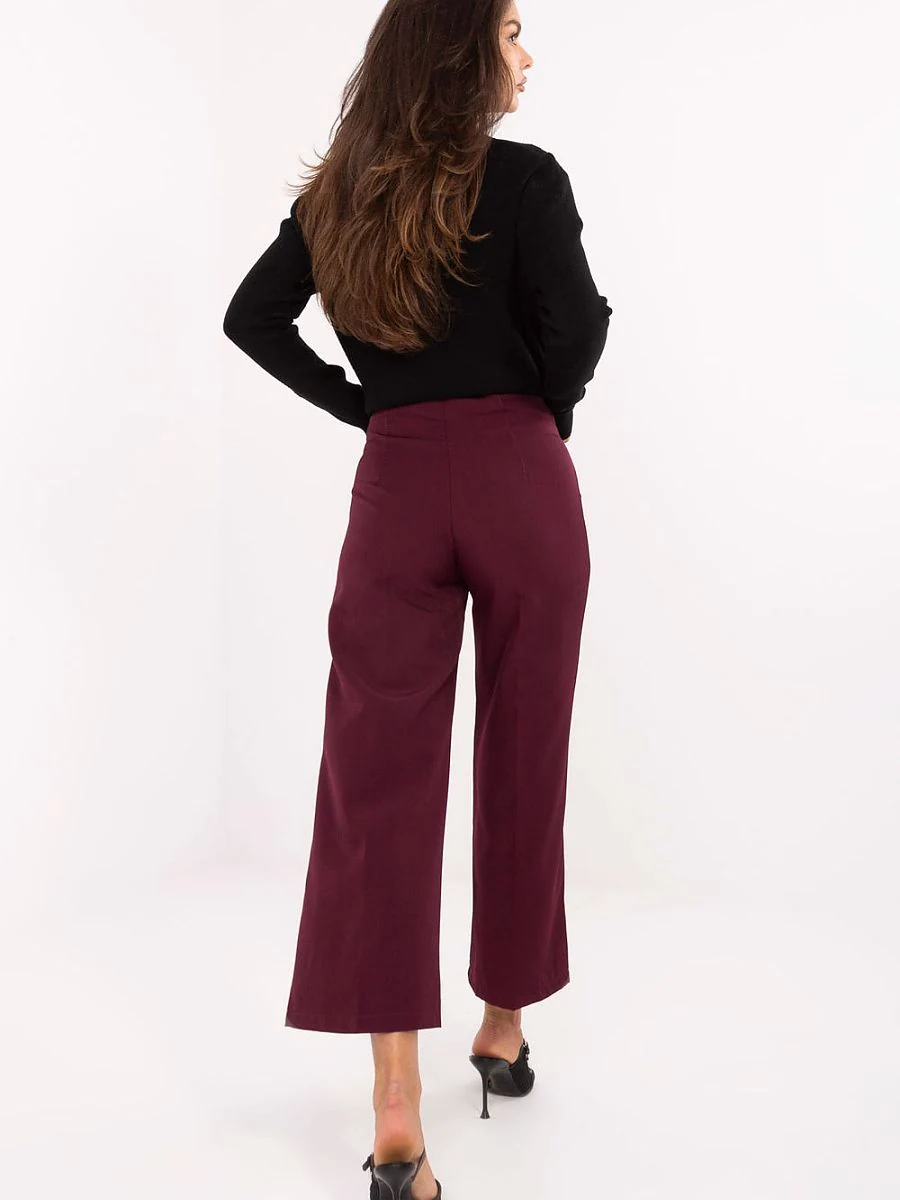 Pantalon culotte rouge à taille haute - Rue Paris - Vestiaire Clair