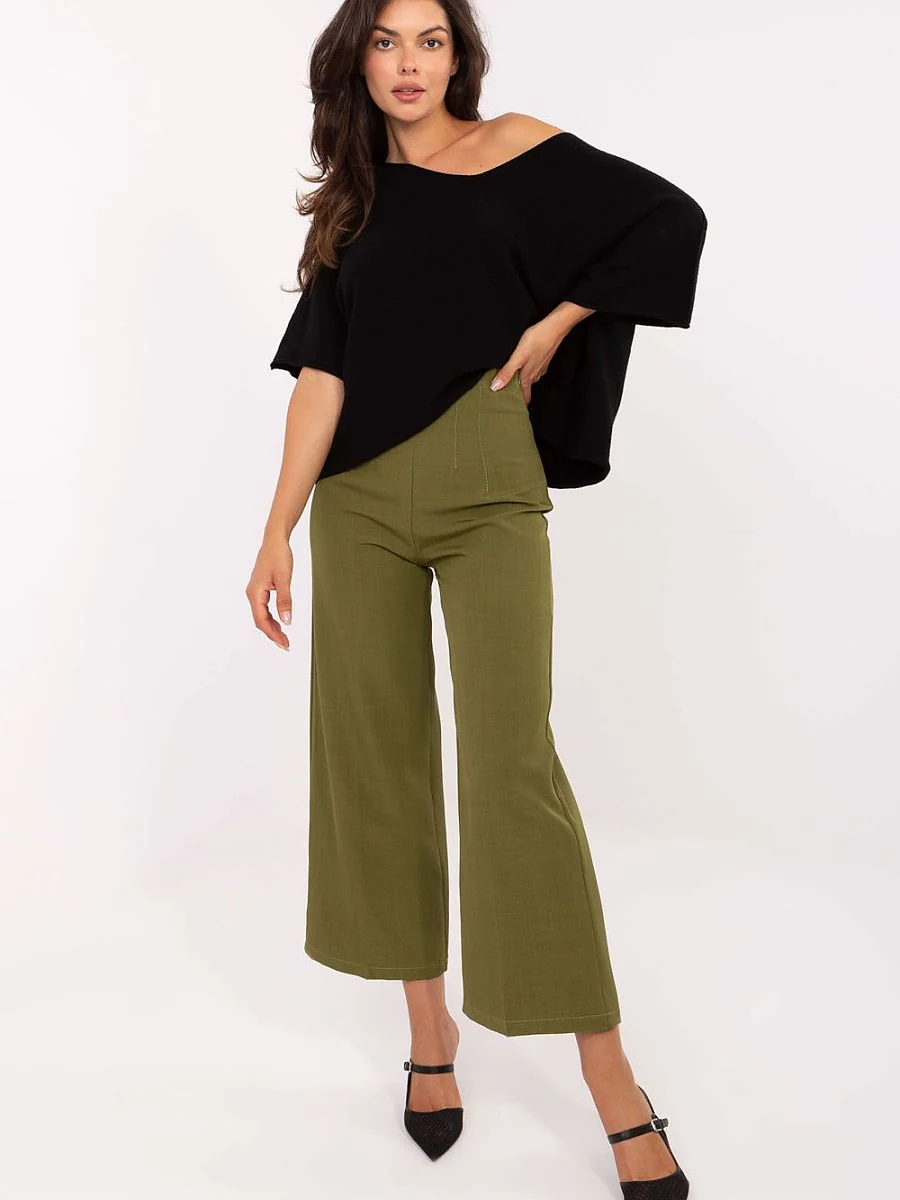 Pantalon culotte vert à taille haute - Rue Paris - Vestiaire Clair