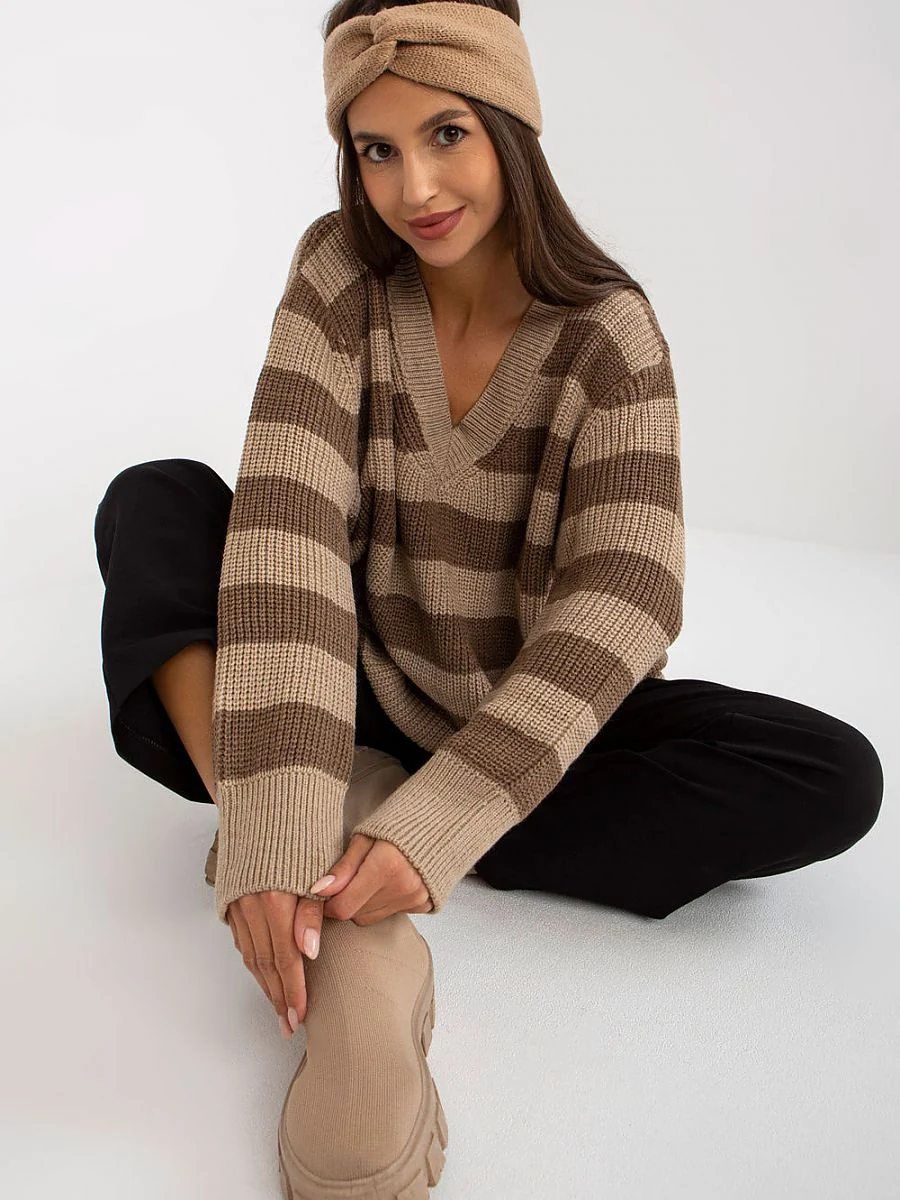 Pull beige long et ample avec laine - Rue Paris - Vestiaire Clair