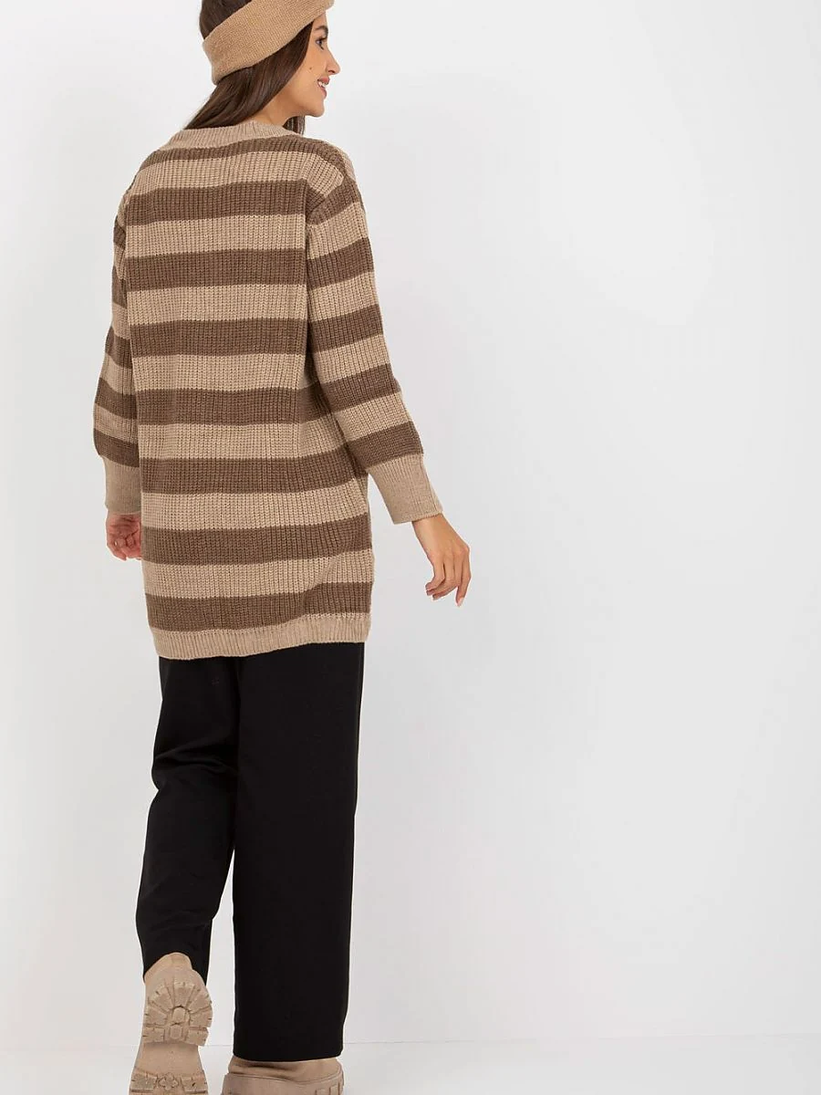 Pull beige long et ample avec laine - Rue Paris - Vestiaire Clair