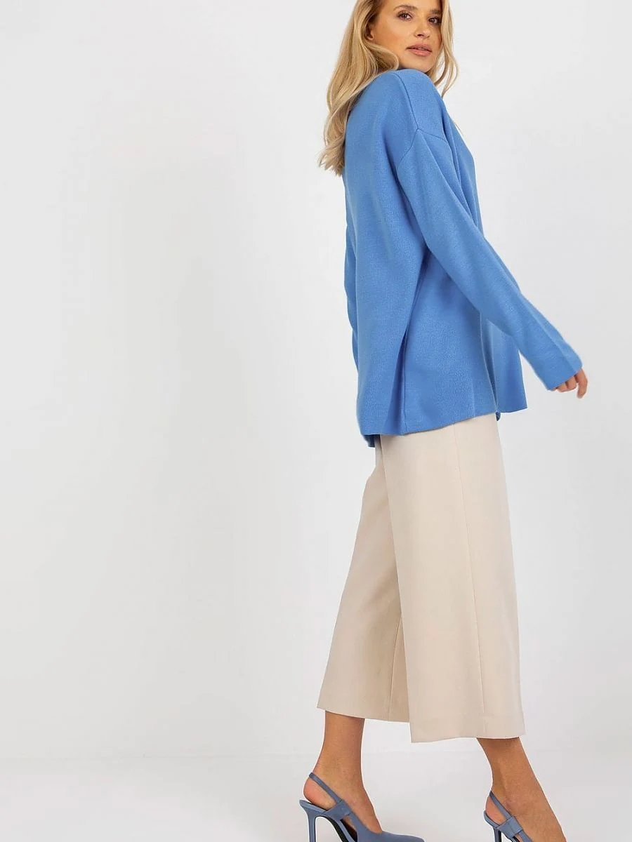 Pull bleu ample à encolure cœur - Rue Paris - Vestiaire Clair