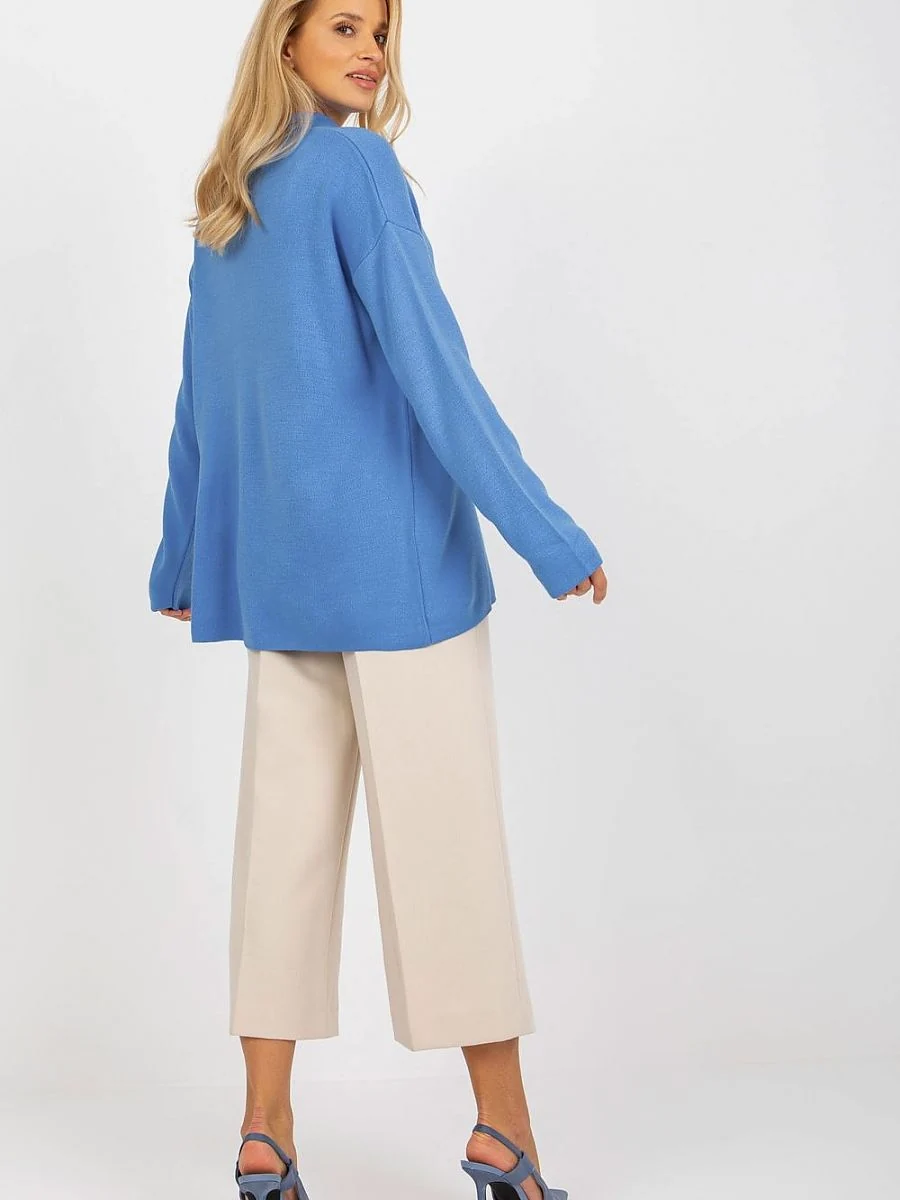 Pull bleu ample à encolure cœur - Rue Paris - Vestiaire Clair