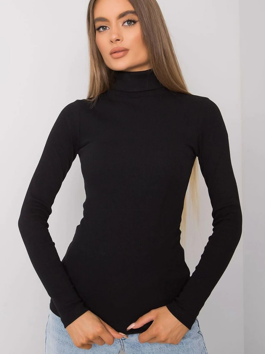 Pull col roulé ajusté noir — Rue Paris - Photo 1