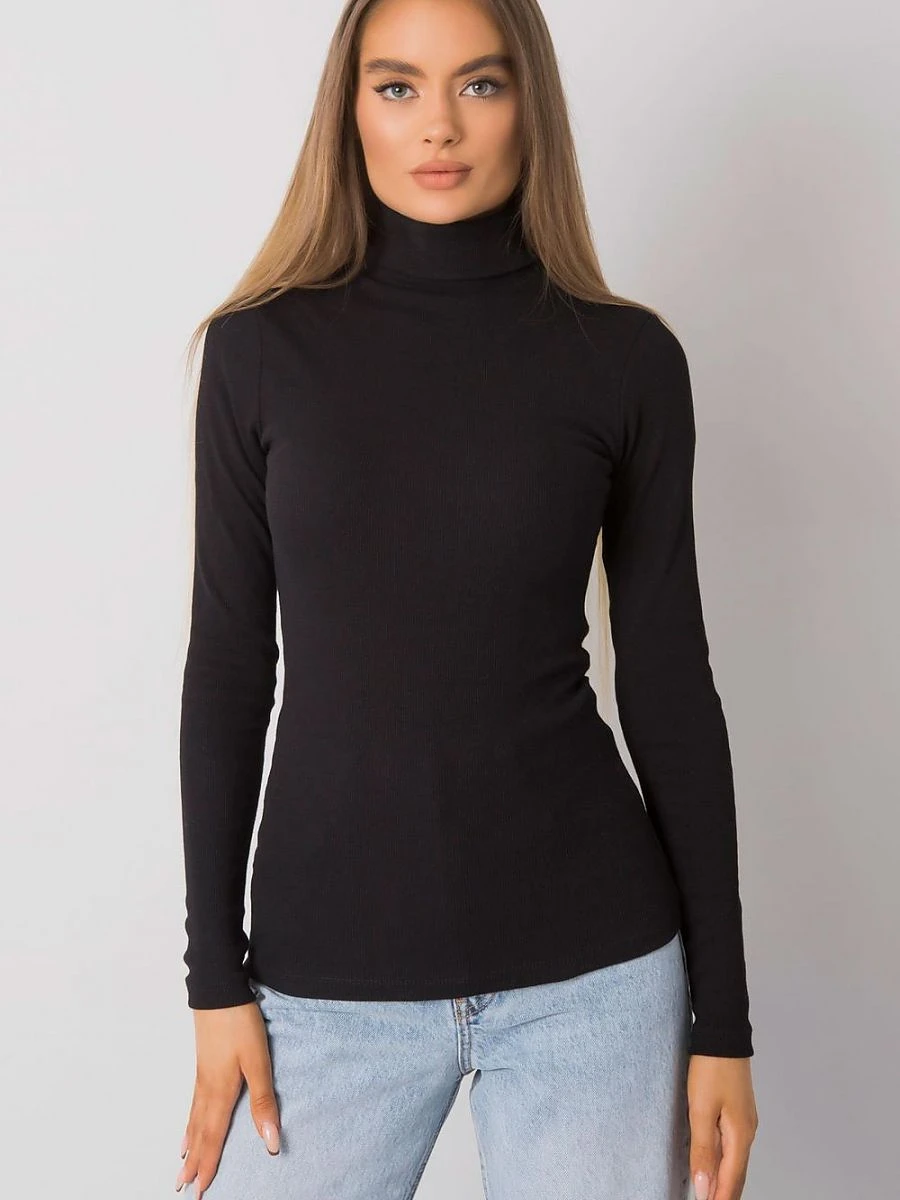 Pull col roulé ajusté noir — Rue Paris - Photo 2