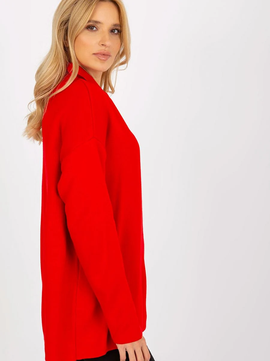 Pull rouge ample à encolure cœur - Rue Paris - Vestiaire Clair