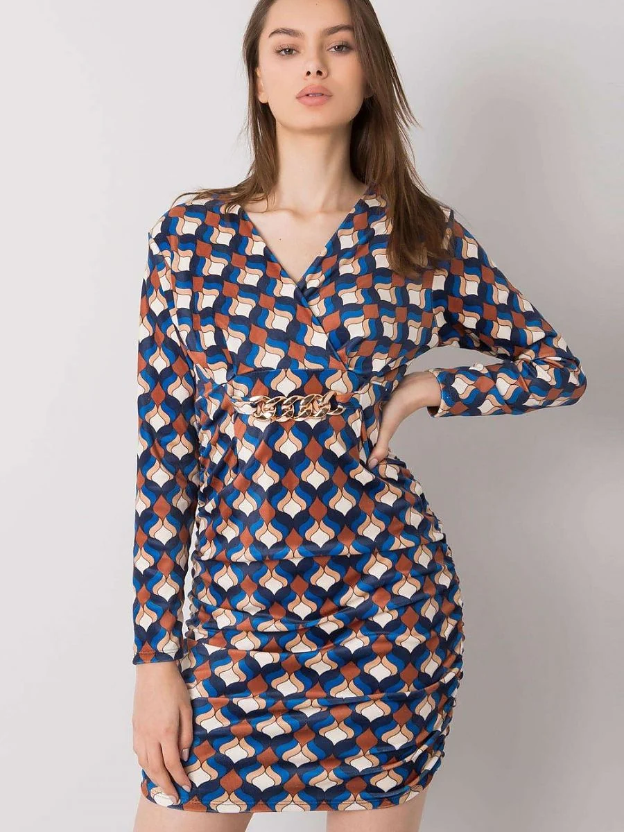 Robe bleue effet velours - Italy Moda - Vestiaire Clair
