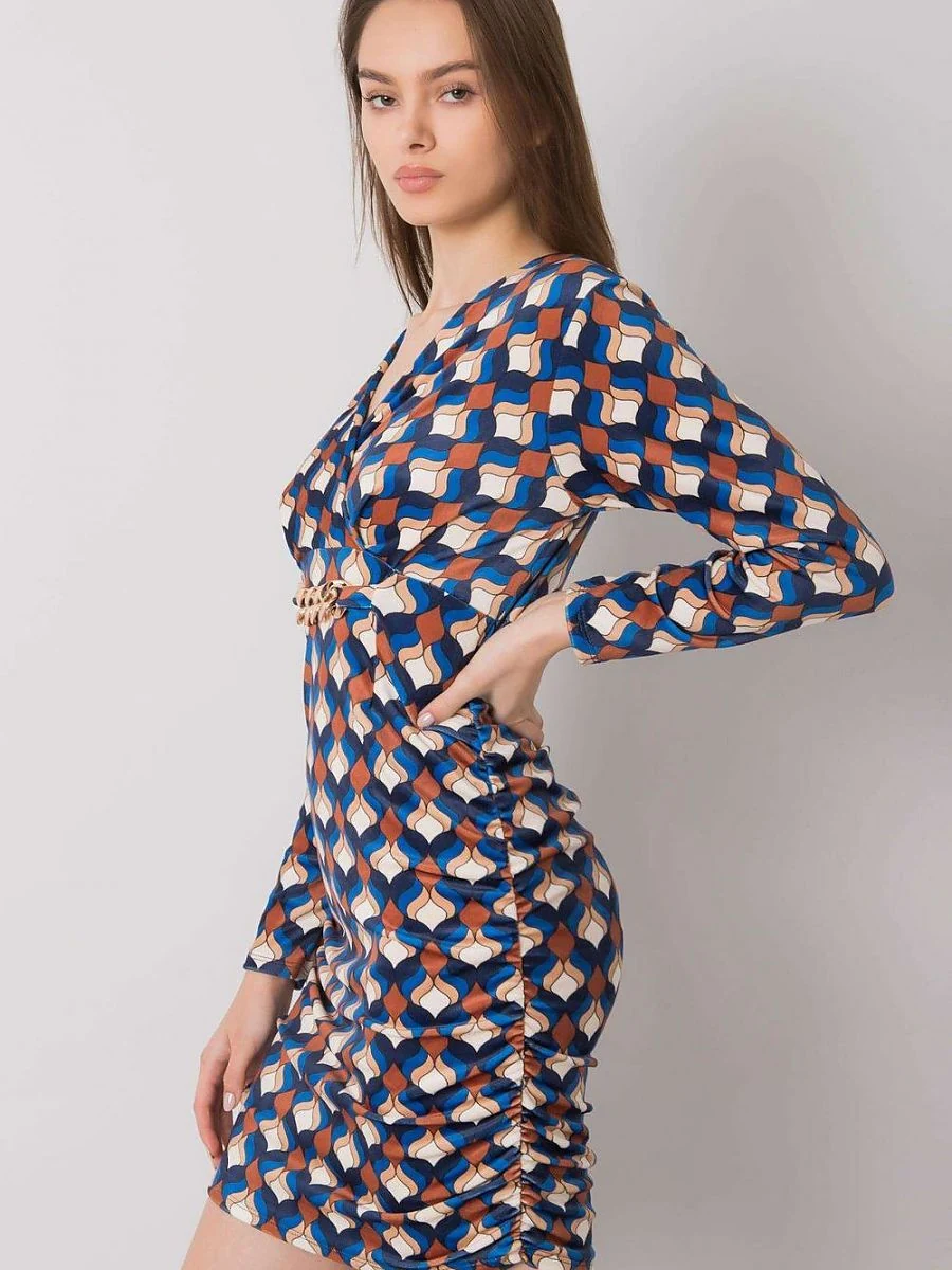 Robe bleue effet velours - Italy Moda - Vestiaire Clair