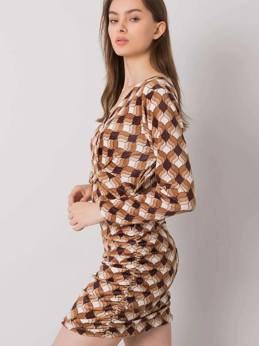 Robe brune effet velours - Italy Moda - Vestiaire Clair
