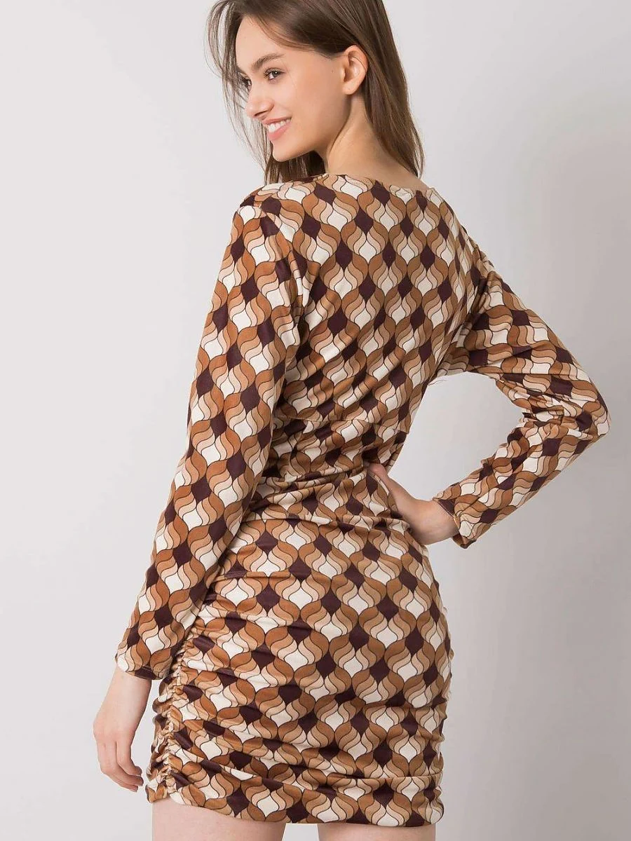 Robe brune effet velours - Italy Moda - Vestiaire Clair