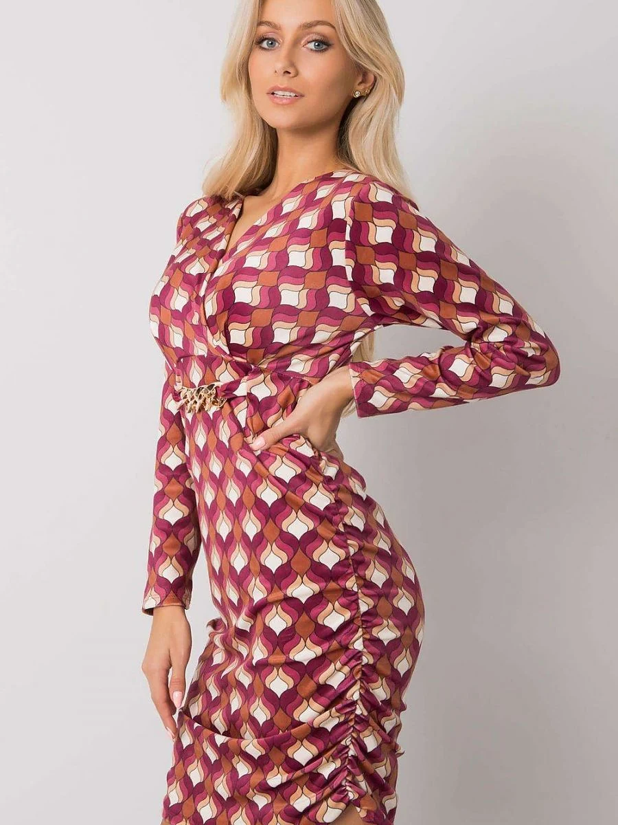 Robe rose effet velours - Italy Moda - Vestiaire Clair