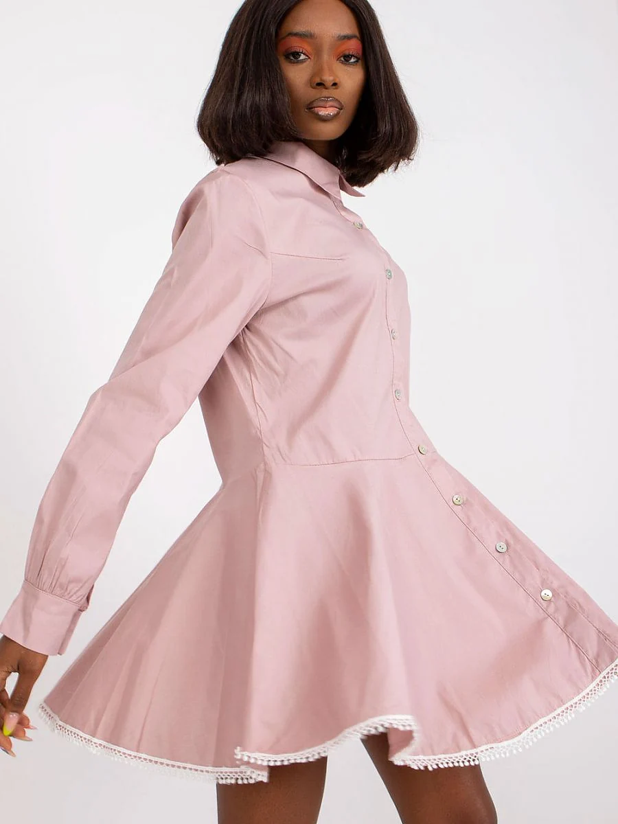 Robe rose évasée boutonnée - Italy Moda - Vestiaire Clair