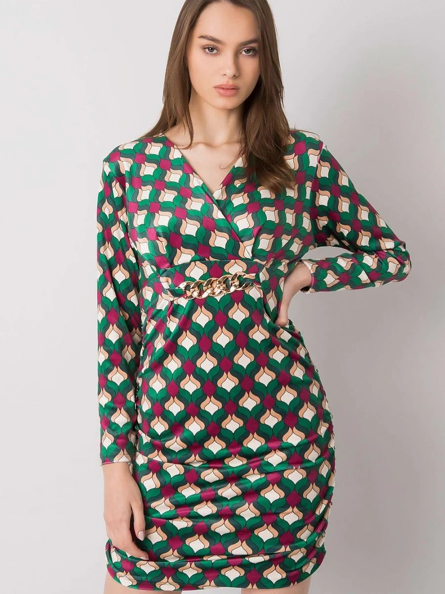Robe verte effet velours - Italy Moda - Vestiaire Clair